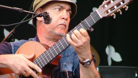 Iraqui singer-songwriter Ilham Al Madfai performing in Glastonbury, England, 2005