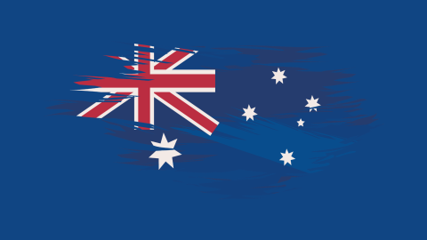 Blue background with a scattered Australian flag on top of it