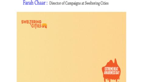 Text The Boldness www.3cr.org.au 21 Jan 2026  How Heatwaves Affect People with A Disability Farah Chaar Director of Campaigns Sweltering Cities Image Light orange background saying Sweltering Cities Extreme Heat Awareness Day 4 Feb 2026