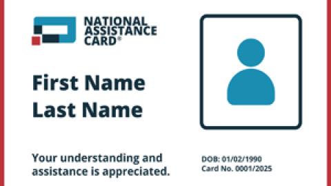 National Assistance Card.  First name. Last Name. Blank photo