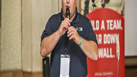 Ben Haack often participates at meetings as part of his leadership duties image supplied 