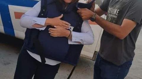 Last picture of Shireen Abu Akleh shortly before being shot in the field