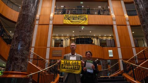 Greenpeace Take  Public Action Against GAS. Photo Supplied