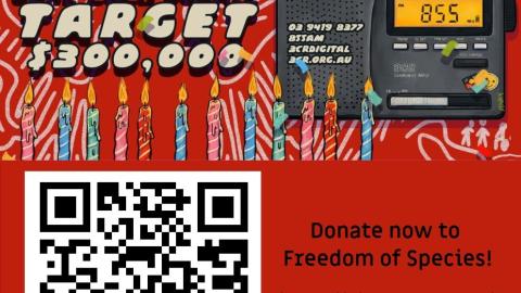 3CR Radiothon - Donate to Freedom of Species: https://givenow.com.au/cr/freedomofspecies