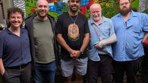 John, Oscar, Jimmy and Em with guest Nathan Lovett-Murray