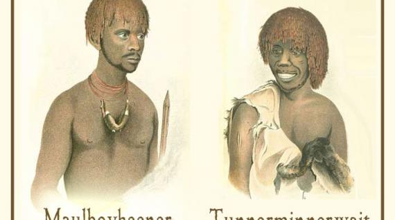 These portraits were painted by Thomas Bock between 1831 and 1835 and published in James Fenton’s History of Tasmania Hobart, 1884