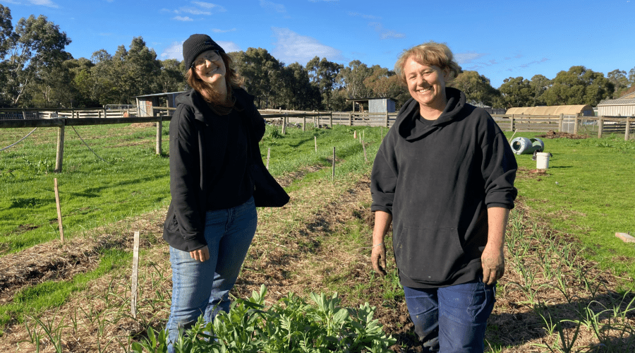 Pop Up Garlic Farmers Vicky Ellmore and Lynn-eva Bottomley