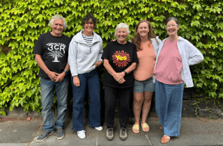 L-R John Arnott, Chloe Thomson, Virginia Heywood, Chloe Foster, Emma Herd 